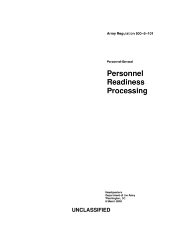 Personnel Readiness Processing