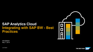 SAP Analytics Cloud Integrating With SAP BW - Best Practices