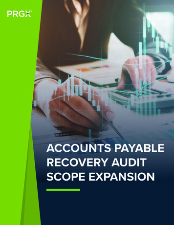 ACCOUNTS PAYABLE RECOVERY AUDIT SCOPE EXPANSION