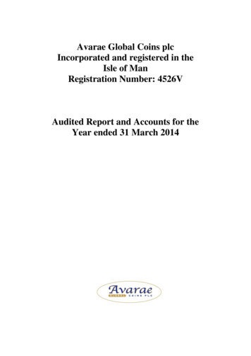 Avarae Global Coins Plc Incorporated And Registered In The .