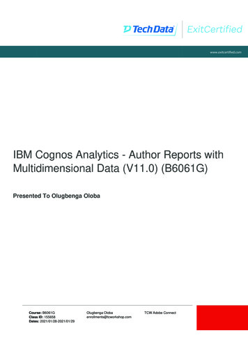 IBM Cognos Analytics - Author Reports With .