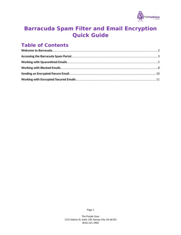 Barracuda Spam Filter And Email Encryption Quick Guide