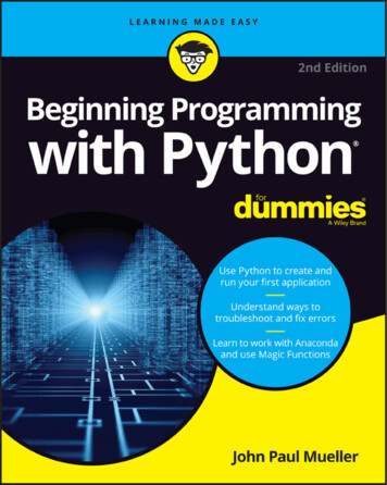 Beginning Programming With Python For Dummies , 2nd 