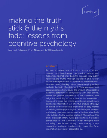 Review Making The Truth Stick & The Myths Fade: Lessons .
