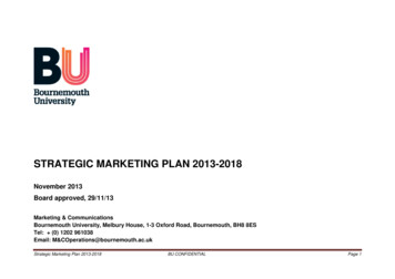 STRATEGIC MARKETING PLAN 2013-2018 - Bournemouth 