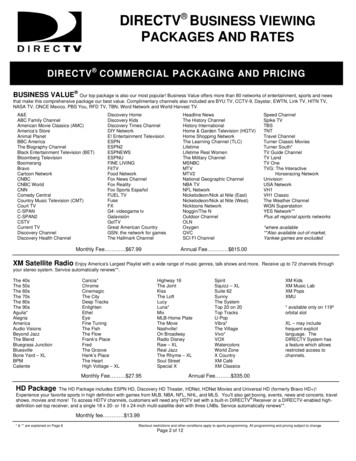 DIRECTV COMMERCIAL PACKAGING AND PRICING