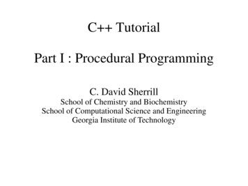 C Tutorial Part I : Procedural Programming