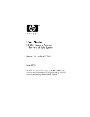 User Guide HP USB Barcode Scanner For Point Of Sale System