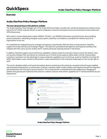 Aruba ClearPass Policy Manager Platform