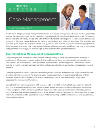 Centralized Case Management Responsibilities