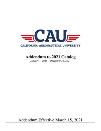 Addendum To 2021 Catalog - Cloud.calaero 