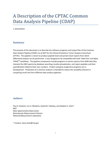 A Escription Of The PTA Ommon Ata Analysis Pipeline ( AP)