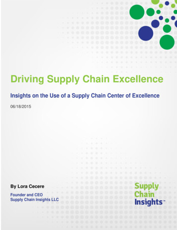 Driving Supply Chain Excellence - MIT CTL