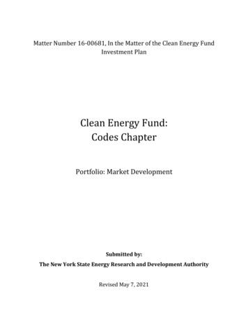 Clean Energy Fund: Codes Chapter - NYSERDA