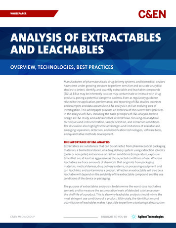 ANALYSIS OF EXTRACTABLES AND LEACHABLES