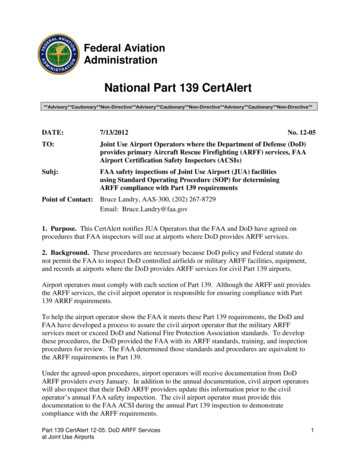 National Part 139 CertAlert - FAA