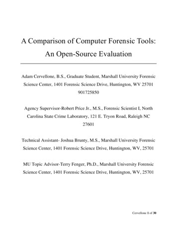 A Comparison Of Computer Forensic Tools: An Open-Source .