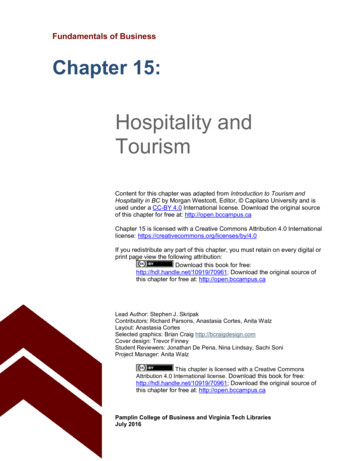 Hospitality And Tourism - Virginia Tech