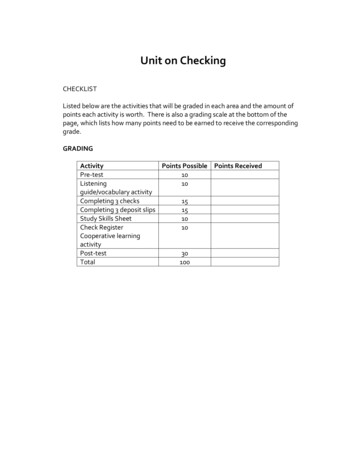Checking Unit With Lesson Plans - Finance In The Classroom