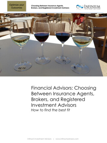 Financial Advisors: Choosing Between Insurance Agents, Brokers, And .