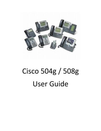 Cisco 504g / 508g User Guide - CONNECT Okanagan Telephone