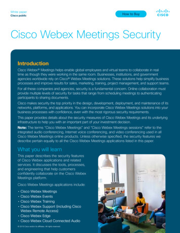 Cisco Webex Meetings Security White Paper