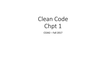 Clean Code Chpt 1 - University Of Illinois At Chicago