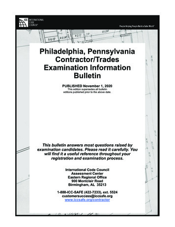Philadelphia, Pennsylvania Contractor/Trades Examination .