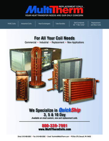 New Or Replacement Coils Catalog - MultiTherm