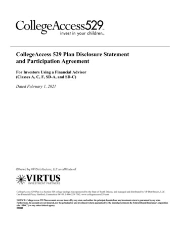 CollegeAccess 529 Plan Disclosure Statement And .