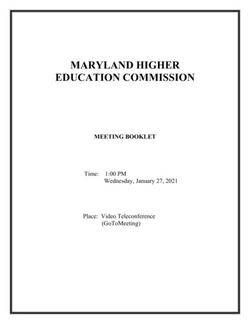 MARYLAND HIGHER EDUCATION COMMISSION