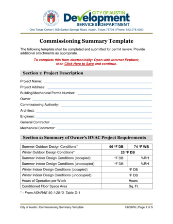 Commissioning Summary Template - AustinTexas.gov