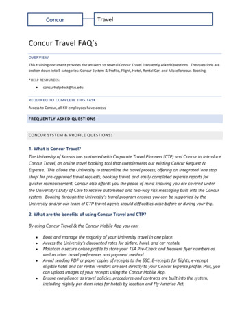 Concur Travel FAQ’s - Procurement Services
