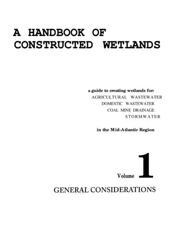 A Handbook Of Constructed Wetlands