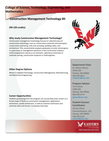 Construction Management Technology - In.ewu.edu