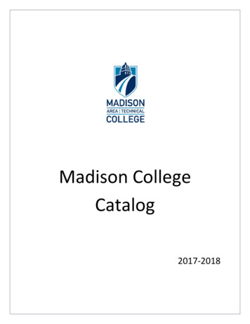 Madison College Catalog - Madison Area Technical College