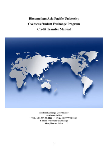 Credit Transfer Manual - Apu.ac.jp