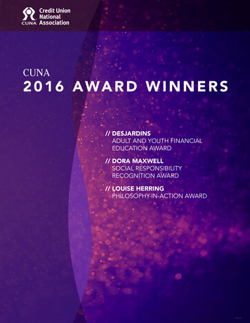 CUNA 2016 AWARD WINNERS