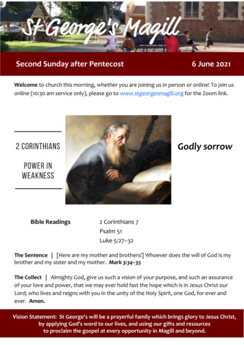Second Sunday After Pentecost 6 June 2021