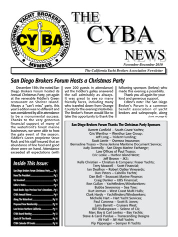 November-December 2010 The California Yacht Brokers Association . - CYBA
