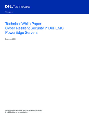 Technical White Paper: Cyber Resilient Security In Dell .