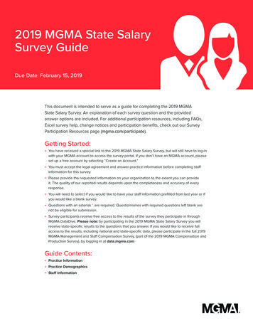 2019 MGMA State Salary Survey Guide