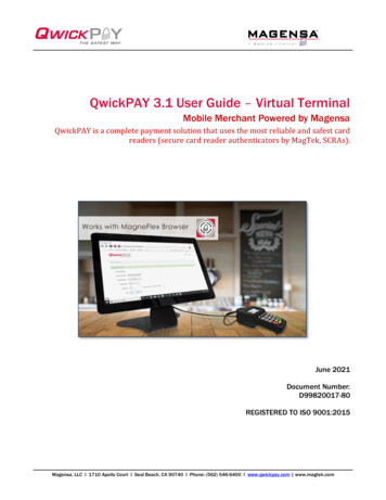 QwickPAY 3.1 User Guide Virtual Terminal