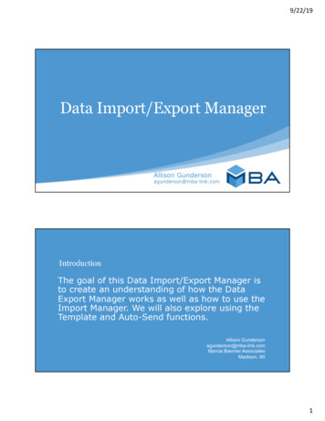 Data Import/Export Manager - PSUGevents 