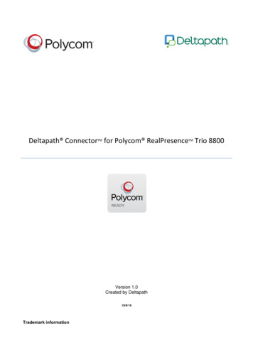 Deltapath Connector For Polycom Trio Solution Guide