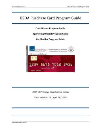 Department Purchase Card Program Guide - USDA
