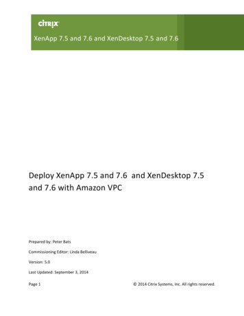 XenApp And XenDesktop 7.5 And 7.6 With Amazon VPC