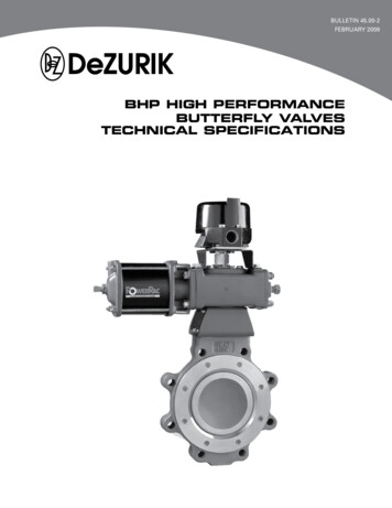 BHP HIGH PERFORMANCE BUTTERFLY VALVES TECHNICAL 
