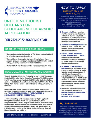 United Methodist Dollars For (June 1, 2021 For Students .