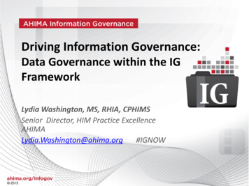 Driving Information Governance - My AHIMA